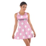 Polka Dots - White on Cotton Candy Pink Cotton Racerback Dress