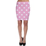 Polka Dots - White on Cotton Candy Pink Bodycon Skirt