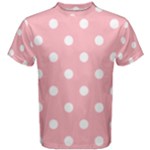 Polka Dots - White on Light Pink Men s Cotton Tee