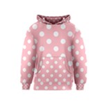 Polka Dots - White on Light Pink Kid s Pullover Hoodie