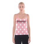 Polka Dots - White on Light Pink Spaghetti Strap Top