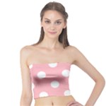 Polka Dots - White on Light Pink Tube Top