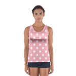 Polka Dots - White on Light Pink Women s Sport Tank Top