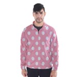 Polka Dots - White on Light Pink Wind Breaker (Men)