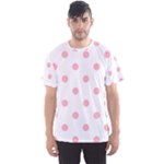 Polka Dots - Light Pink on White Men s Sport Mesh Tee