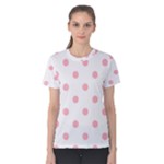 Polka Dots - Light Pink on White Women s Cotton Tee