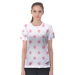 Polka Dots - Light Pink on White Women s Sport Mesh Tee