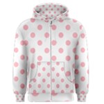 Polka Dots - Light Pink on White Men s Zipper Hoodie