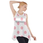 Polka Dots - Light Pink on White Side Drop Tank Tunic