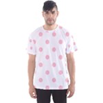 Polka Dots - Pink on White Men s Sport Mesh Tee