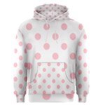 Polka Dots - Pink on White Men s Pullover Hoodie