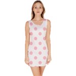 Polka Dots - Pink on White Bodycon Dress