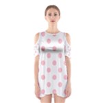 Polka Dots - Pink on White Women s Cutout Shoulder Dress