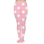 Polka Dots - White on Cherry Blossom Pink Women s Tights