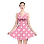 Polka Dots - White on Flamingo Pink Reversible Skater Dress