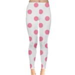 Polka Dots - Flamingo Pink on White Women s Leggings