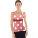 Polka Dots - White on Coral Pink Tank Top