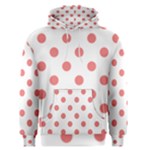 Polka Dots - Coral Pink on White Men s Pullover Hoodie