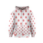 Polka Dots - Coral Pink on White Kid s Zipper Hoodie