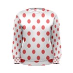 Polka Dots - Coral Pink on White Women s Sweatshirt