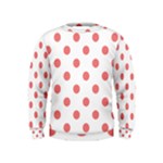 Polka Dots - Coral Pink on White Kid s Sweatshirt