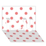 Polka Dots - Coral Pink on White I Love You 3D Greeting Card (7x5)