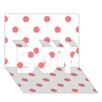 Polka Dots - Coral Pink on White BOY 3D Greeting Card (7x5)