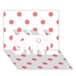 Polka Dots - Coral Pink on White GIRL 3D Greeting Card (7x5)