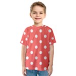 Polka Dots - White on Pastel Red Kid s Sport Mesh Tee