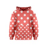 Polka Dots - White on Pastel Red Kid s Pullover Hoodie