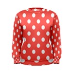 Polka Dots - White on Pastel Red Women s Sweatshirt