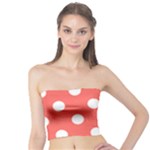 Polka Dots - White on Pastel Red Tube Top