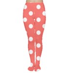 Polka Dots - White on Pastel Red Women s Tights