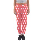 Polka Dots - White on Pastel Red Women s Jogger Sweatpants