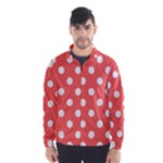 Polka Dots - White on Pastel Red Wind Breaker (Men)