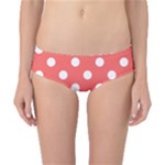 Polka Dots - White on Pastel Red Classic Bikini Bottoms