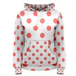 Polka Dots - Pastel Red on White Women s Pullover Hoodie