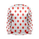 Polka Dots - Pastel Red on White Women s Sweatshirt