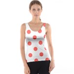 Polka Dots - Pastel Red on White Tank Top