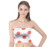 Polka Dots - Pastel Red on White Tube Top