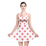 Polka Dots - Pastel Red on White Reversible Skater Dress