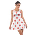 Polka Dots - Pastel Red on White Cotton Racerback Dress