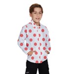 Polka Dots - Pastel Red on White Wind Breaker (Kids)