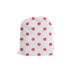 Polka Dots - Pastel Red on White Drawstring Pouch (M)