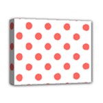 Polka Dots - Pastel Red on White Deluxe Canvas 14  x 11  (Stretched)