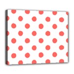 Polka Dots - Pastel Red on White Deluxe Canvas 24  x 20  (Stretched)