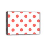 Polka Dots - Pastel Red on White Mini Canvas 6  x 4  (Stretched)