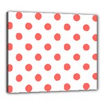 Polka Dots - Pastel Red on White Canvas 24  x 20  (Stretched)