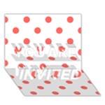 Polka Dots - Pastel Red on White YOU ARE INVITED 3D Greeting Card (7x5)