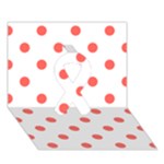 Polka Dots - Pastel Red on White Ribbon 3D Greeting Card (7x5)